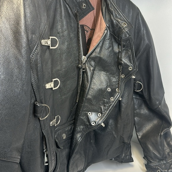 CHARGE VINTAGE AVIATOR BLACK LEATHER JACKET SIZE M - Picture 13 of 13